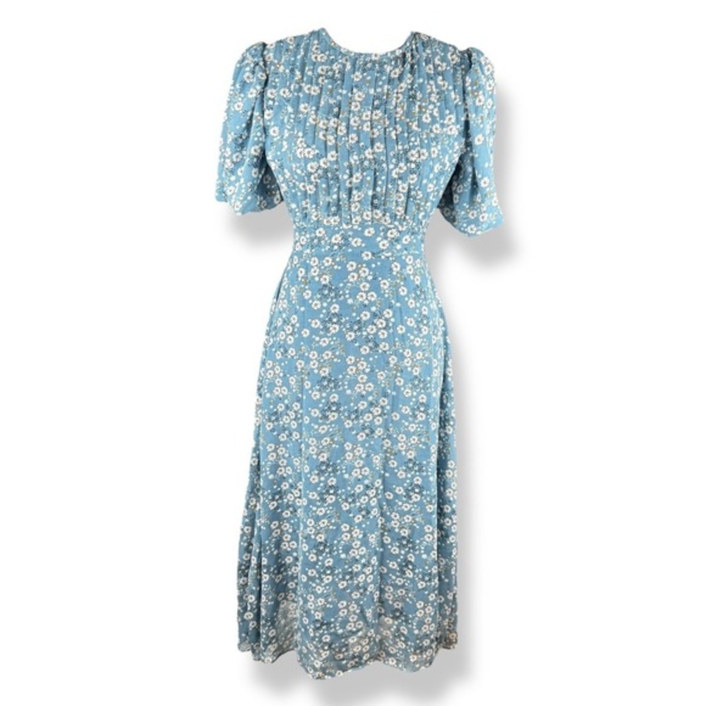 Red Valentino Floral Midi Dress Size Small Peasant Milkmaid Prairie Cottagecore